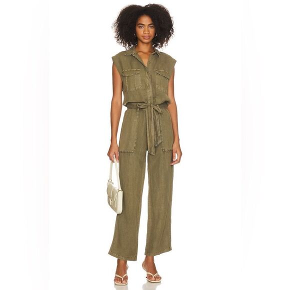 Young Fabulous & Broke Cuba Green Utility Jumpsuit Size L - Picture 1 of 5